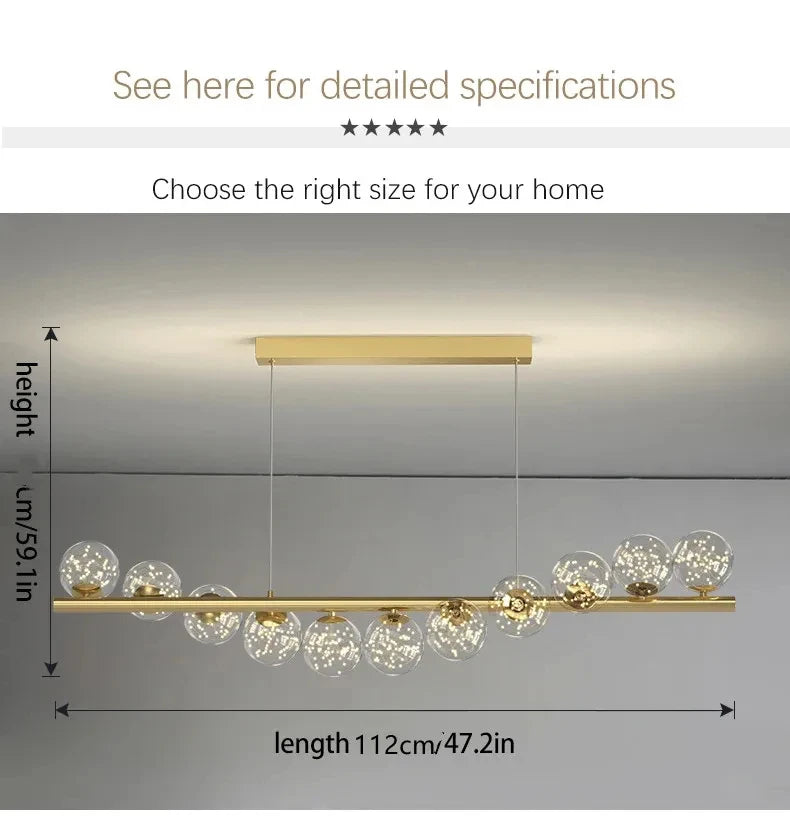 Starry Sky Glass Bubble Pendant Light – Nordic Modern LED Chandelier