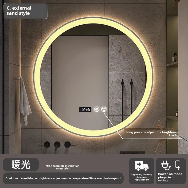 Smart LED Bathroom Mirror – Anti-Fog, Touch Control