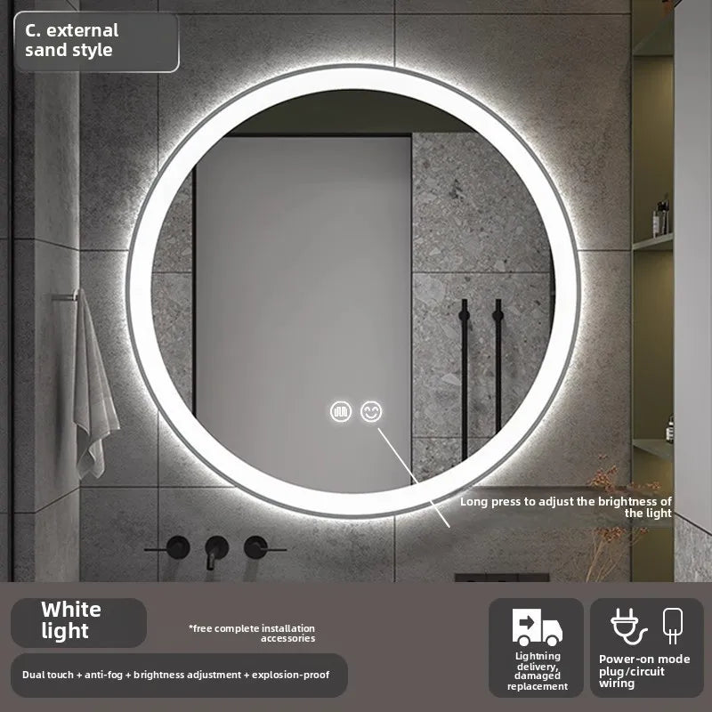 Smart LED Bathroom Mirror – Anti-Fog, Touch Control
