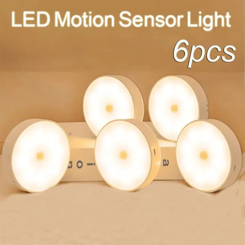 PIR Motion Sensor LED Night Light – USB Rechargeable & Wireless