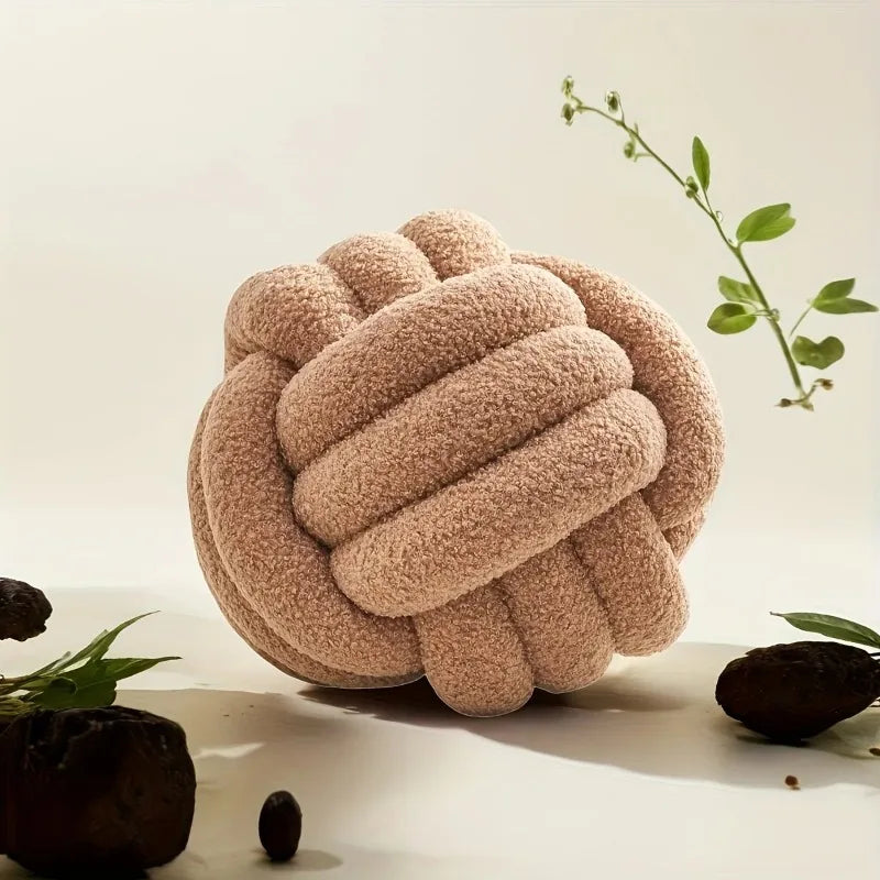 Woven Ball Pillow Knotted Cushion