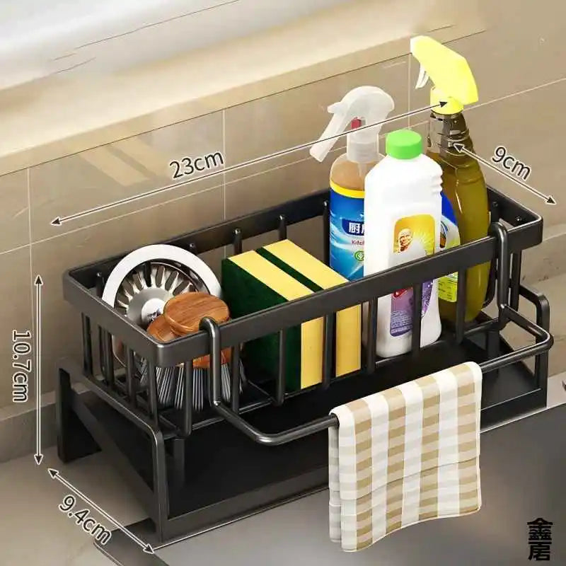 Compact Tap-Mounted Sink Organizer – Space-Saving Kitchen Storage with Drainage Rack