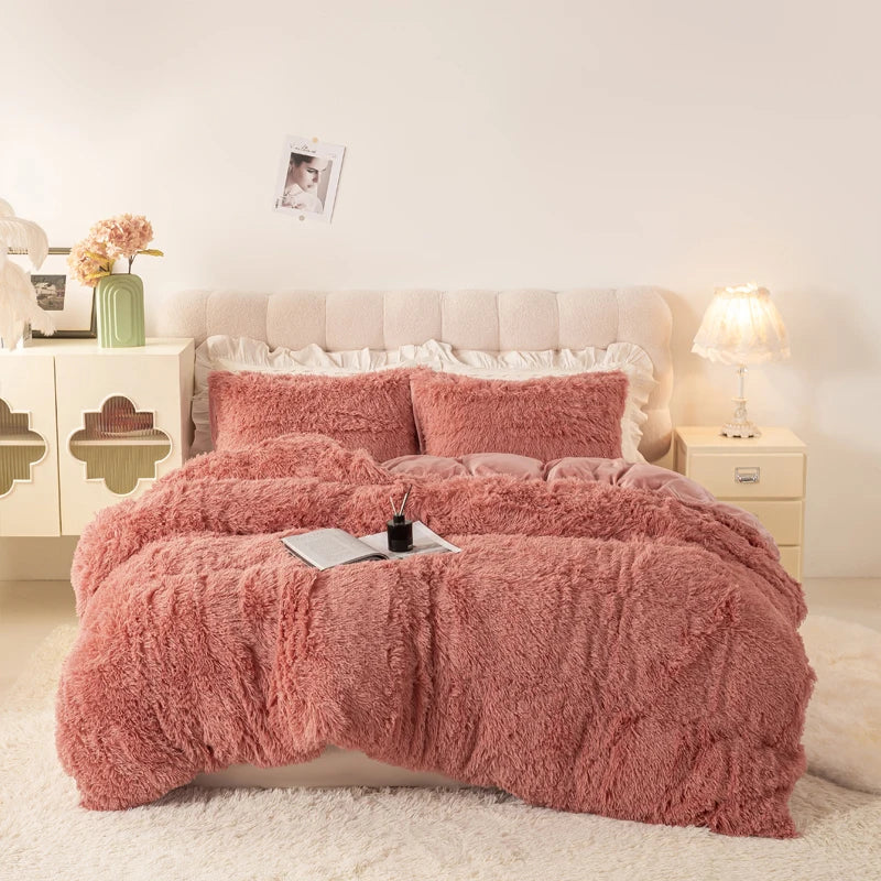 3-Piece Luxurious Plush Duvet Cover Set – Ultra-Soft Faux Fur Comfort
