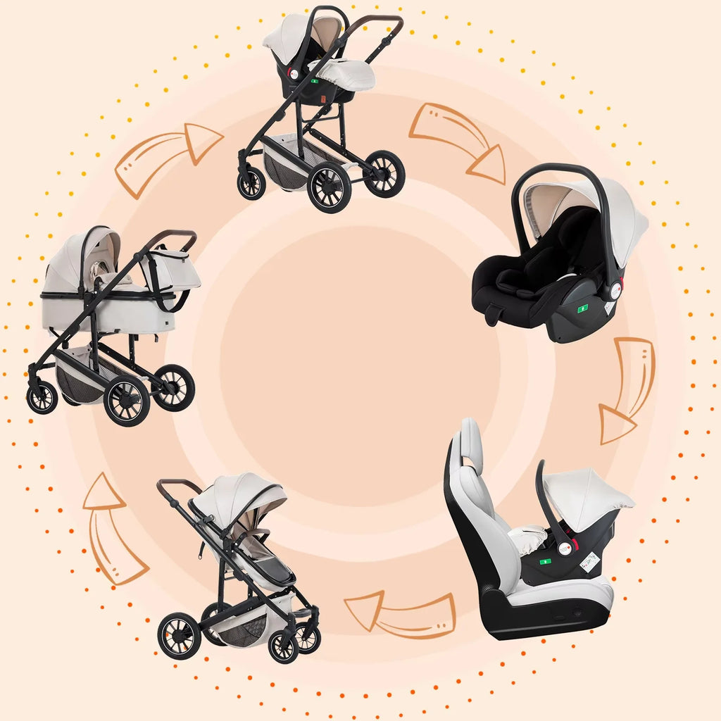 3-in-1 Portable Baby Stroller – Luxurious Foldable Pram