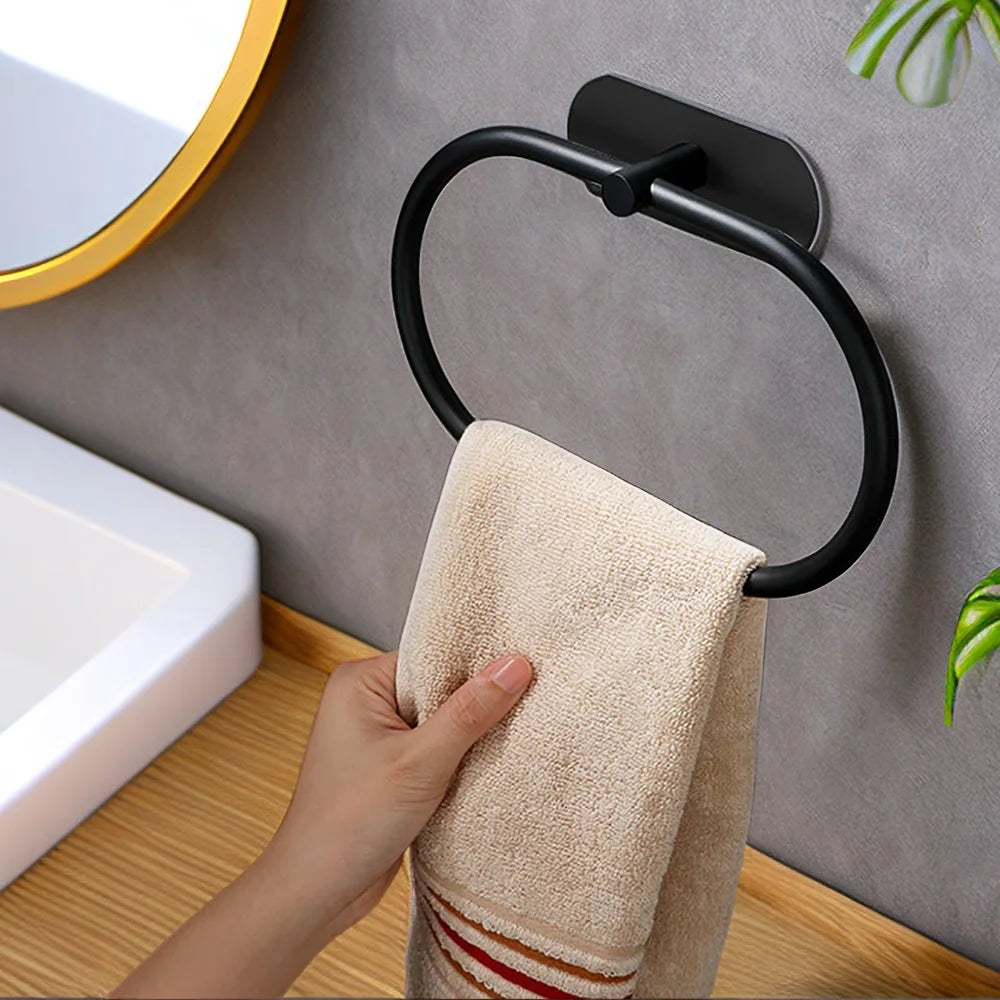 4-Piece Bathroom & Kitchen Wall Hooks – Adhesive Towel, Toilet Paper, Napkin, and Coat Holders