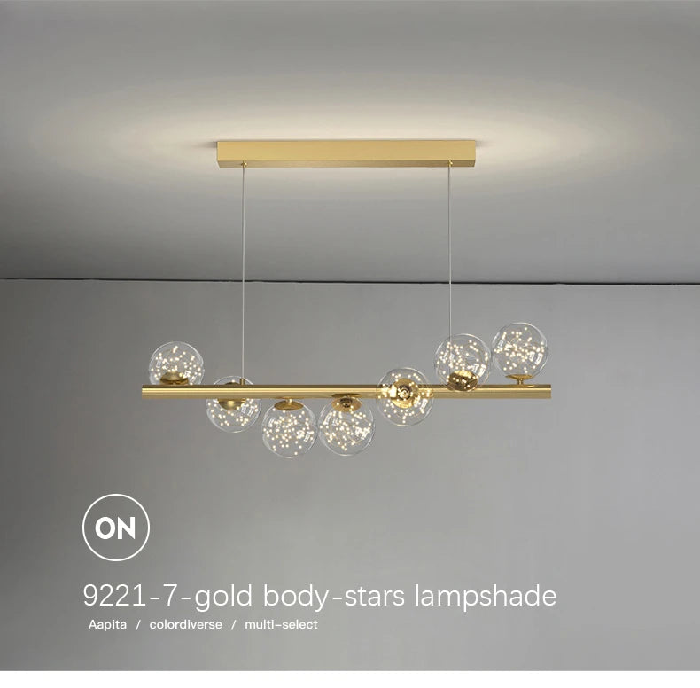 Starry Sky Glass Bubble Pendant Light – Nordic Modern LED Chandelier