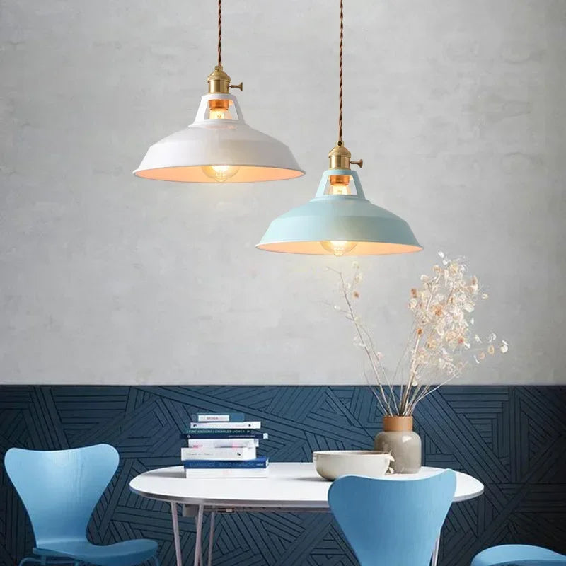 Retro Industrial Pendant Lights – Colourful Hanging Lamps