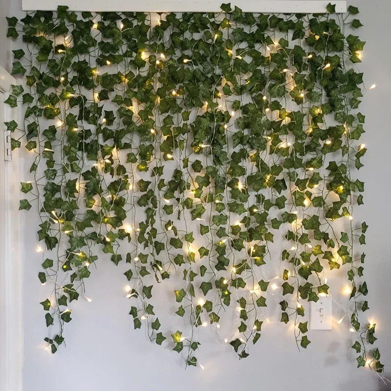 Silk Leaf Ivy Vine LED String Lights
