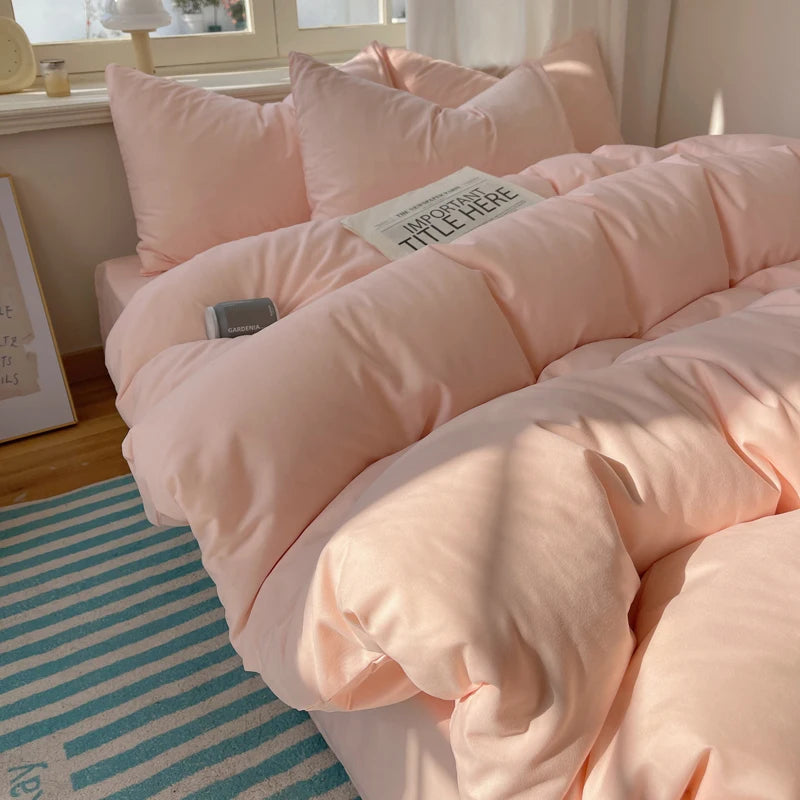 4-Piece 100% Cotton Bedding Set – Soft, Breathable & Premium Quality