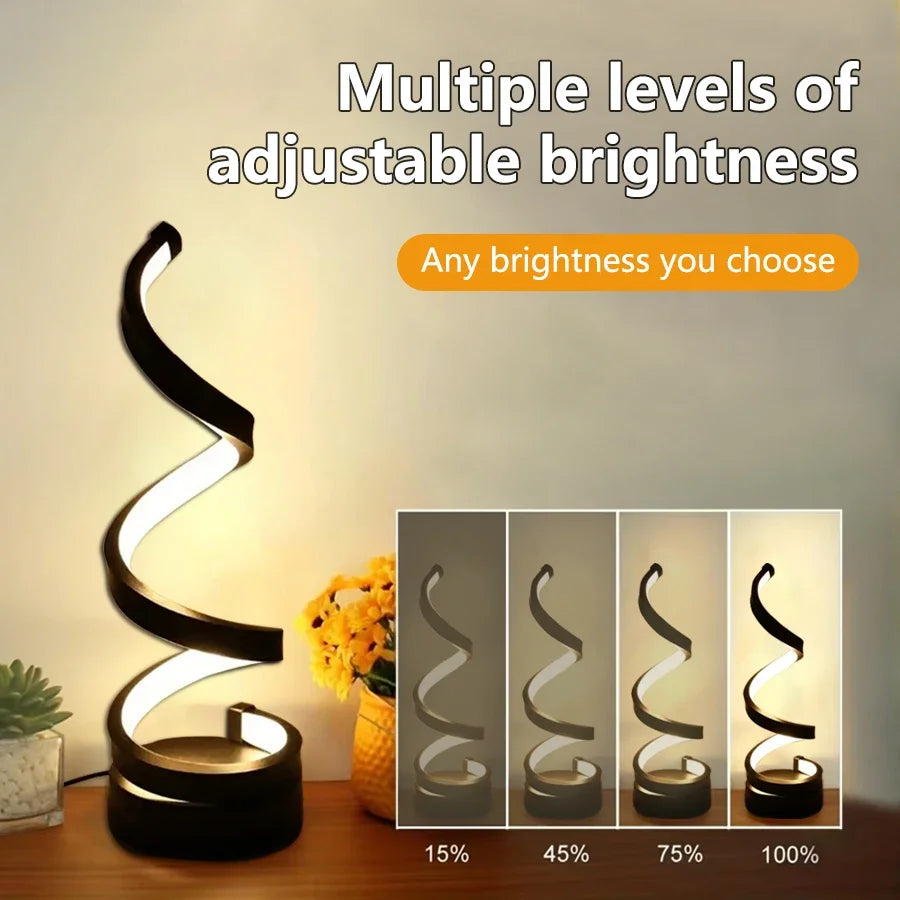 LED Spiral Night Light Table Lamp