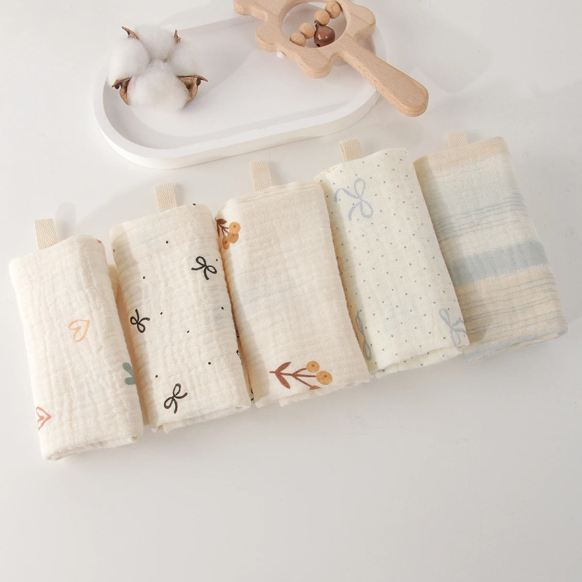 5PCS Cotton Baby Muslins