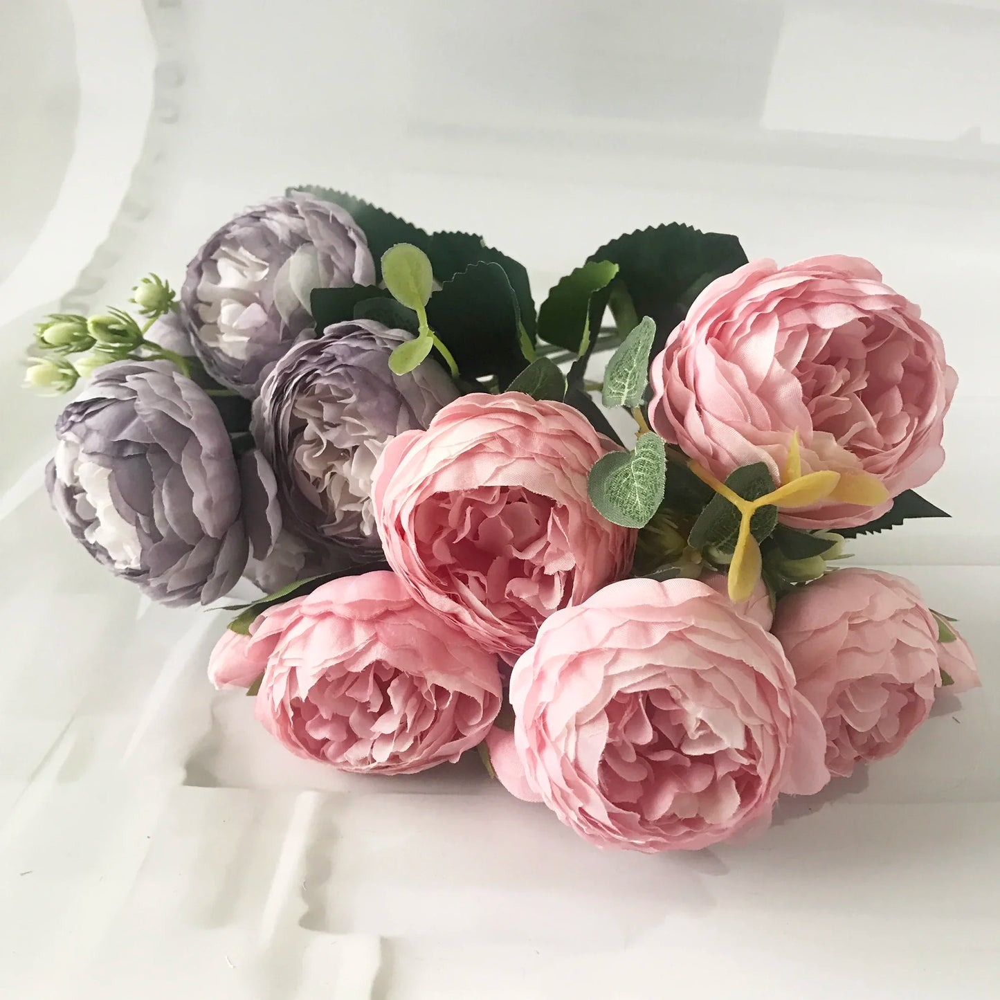 30cm Rose Pink Silk Peony Bouquet – Artificial Flowers