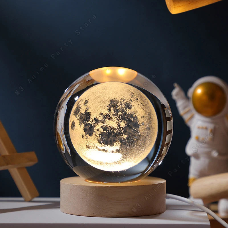 3D Crystal Planet Night Light