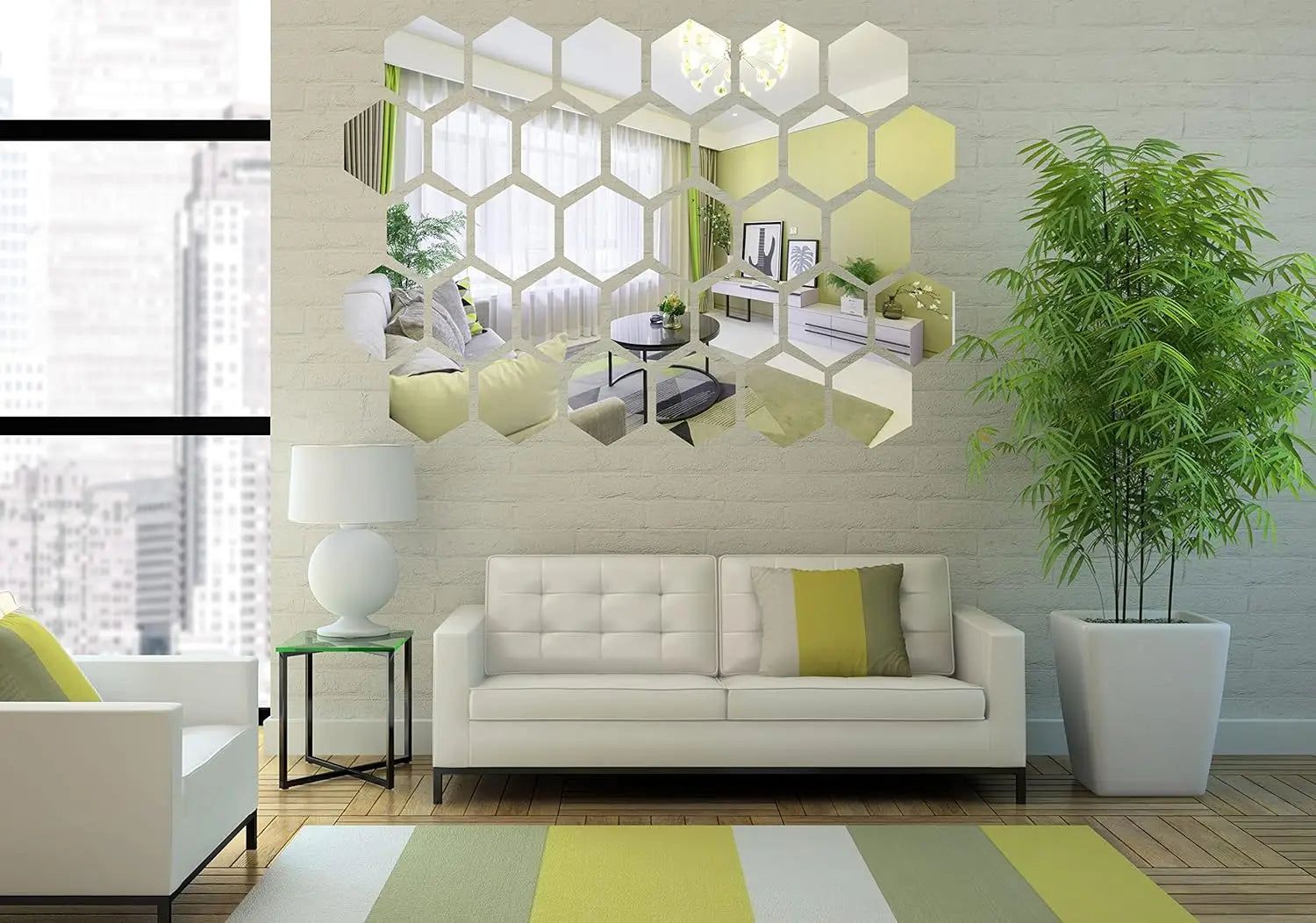 6/12pcs 3D Hexagon Mirror Wall Stickers – Rose Gold DIY Home Decor for Living Room, Bedroom, Bathroom &amp; TV Background Walls