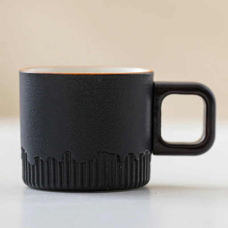 60ml Handmade Ceramic Coffee & Tea Cup with Wooden Handle