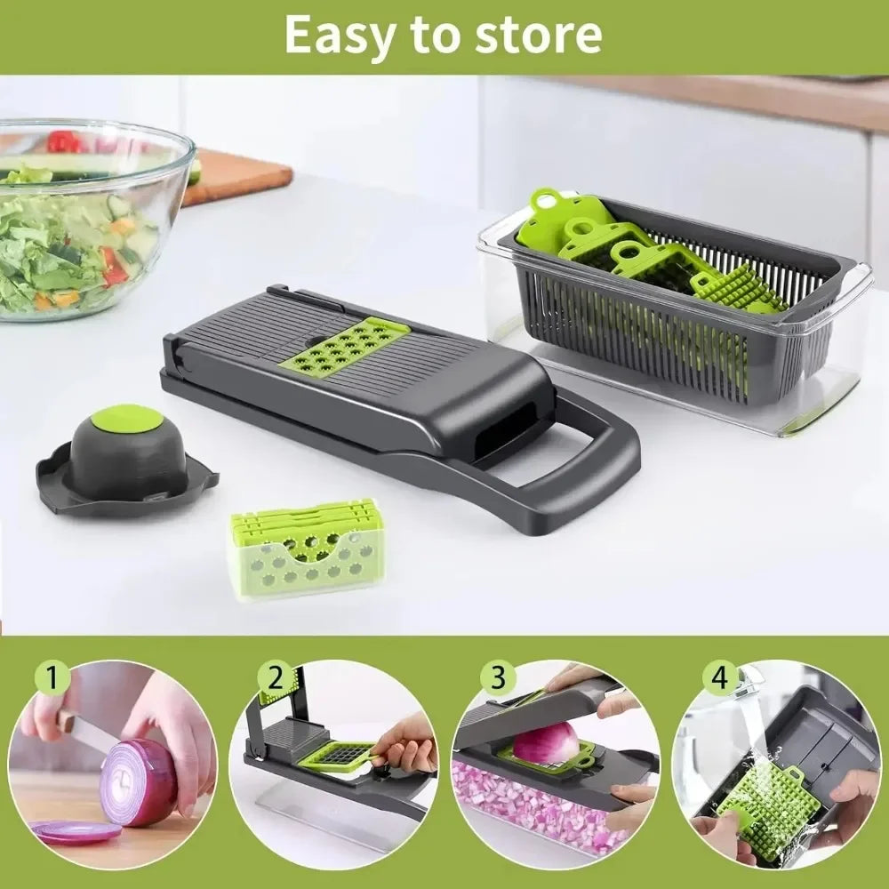 Multifunctional Vegetable Chopper – 14/16 in 1 Kitchen Tool