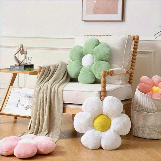 Woven Flower Plush Cushion