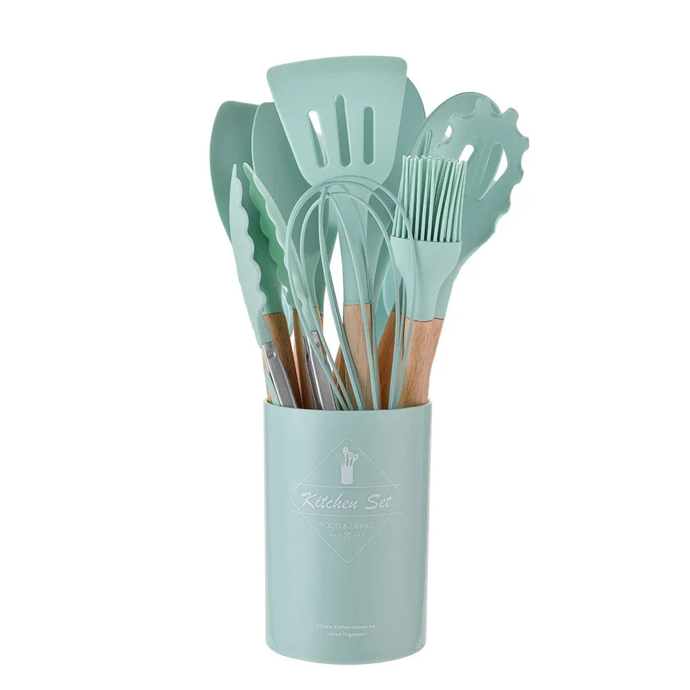 Silicone Kitchenware Non-Stick Cookware Utensils Set