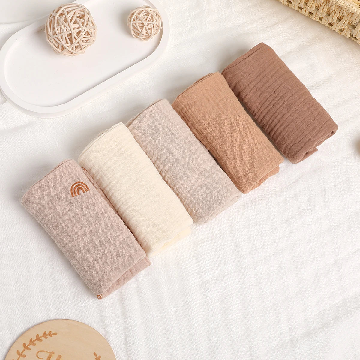 5PCS Cotton Baby Muslins
