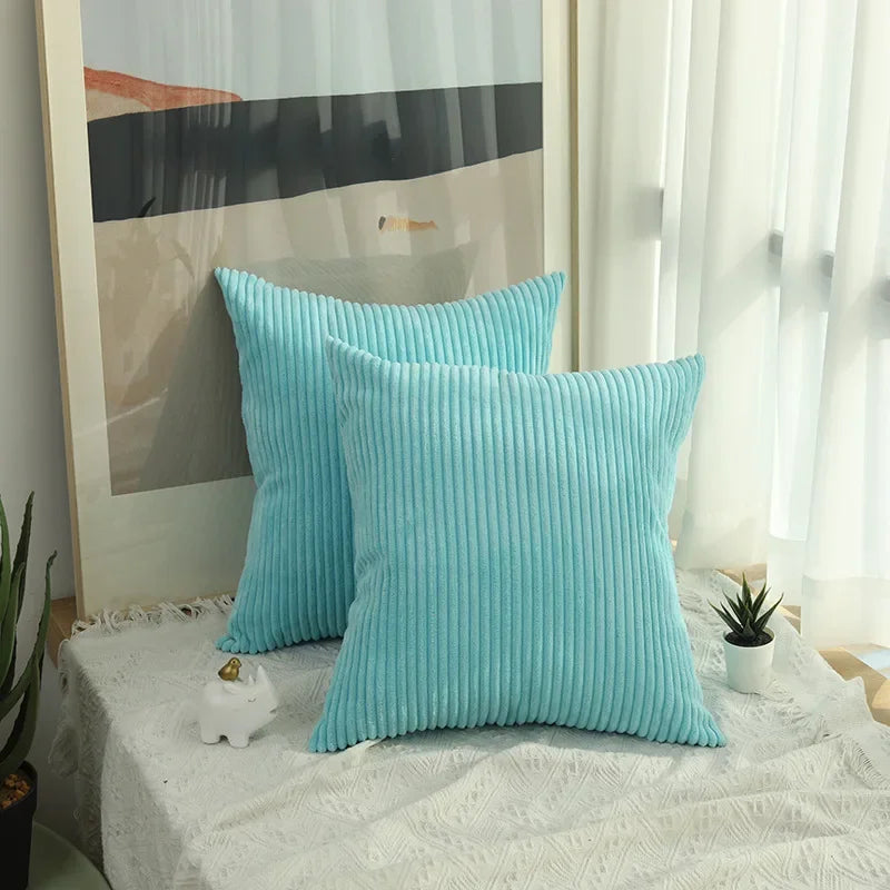 Soft Corduroy Cushion Cover – Fluffy Striped 40-50cm