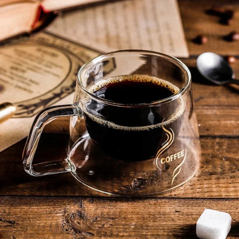 200ML Heat-Resistant Double-Wall Glass Espresso Cup