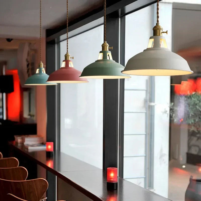 Retro Industrial Pendant Lights – Colourful Hanging Lamps
