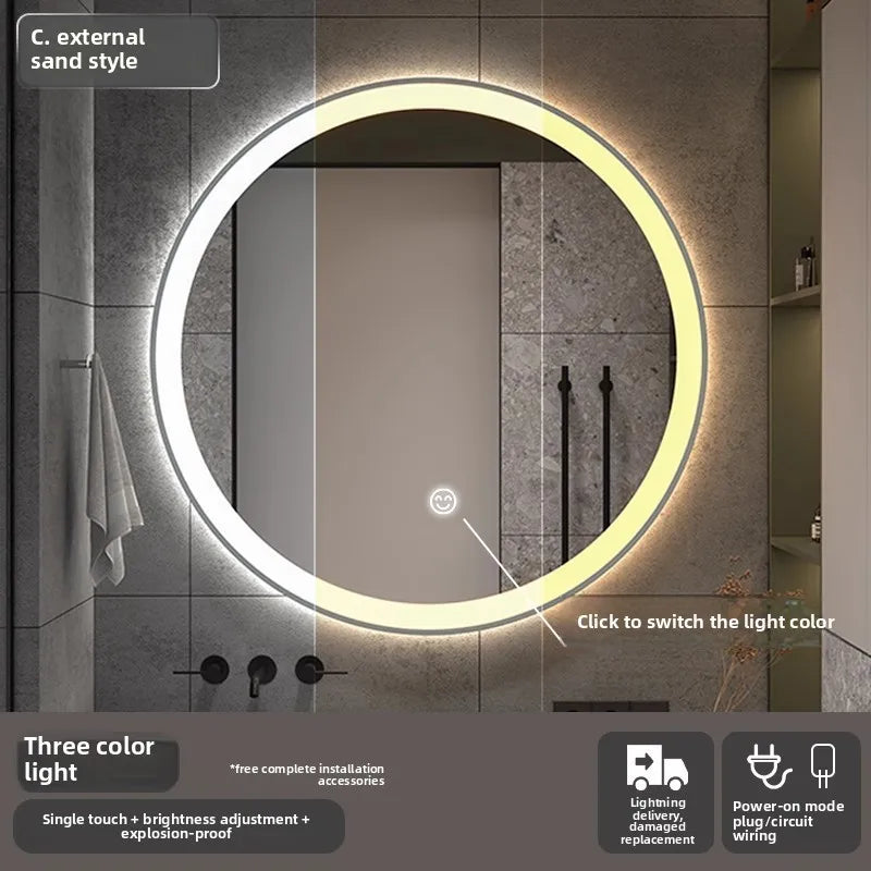 Smart LED Bathroom Mirror – Anti-Fog, Touch Control