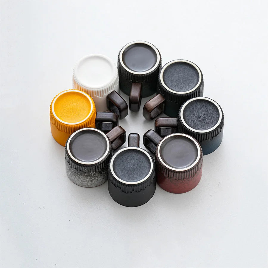 60ml Handmade Ceramic Coffee & Tea Cup with Wooden Handle