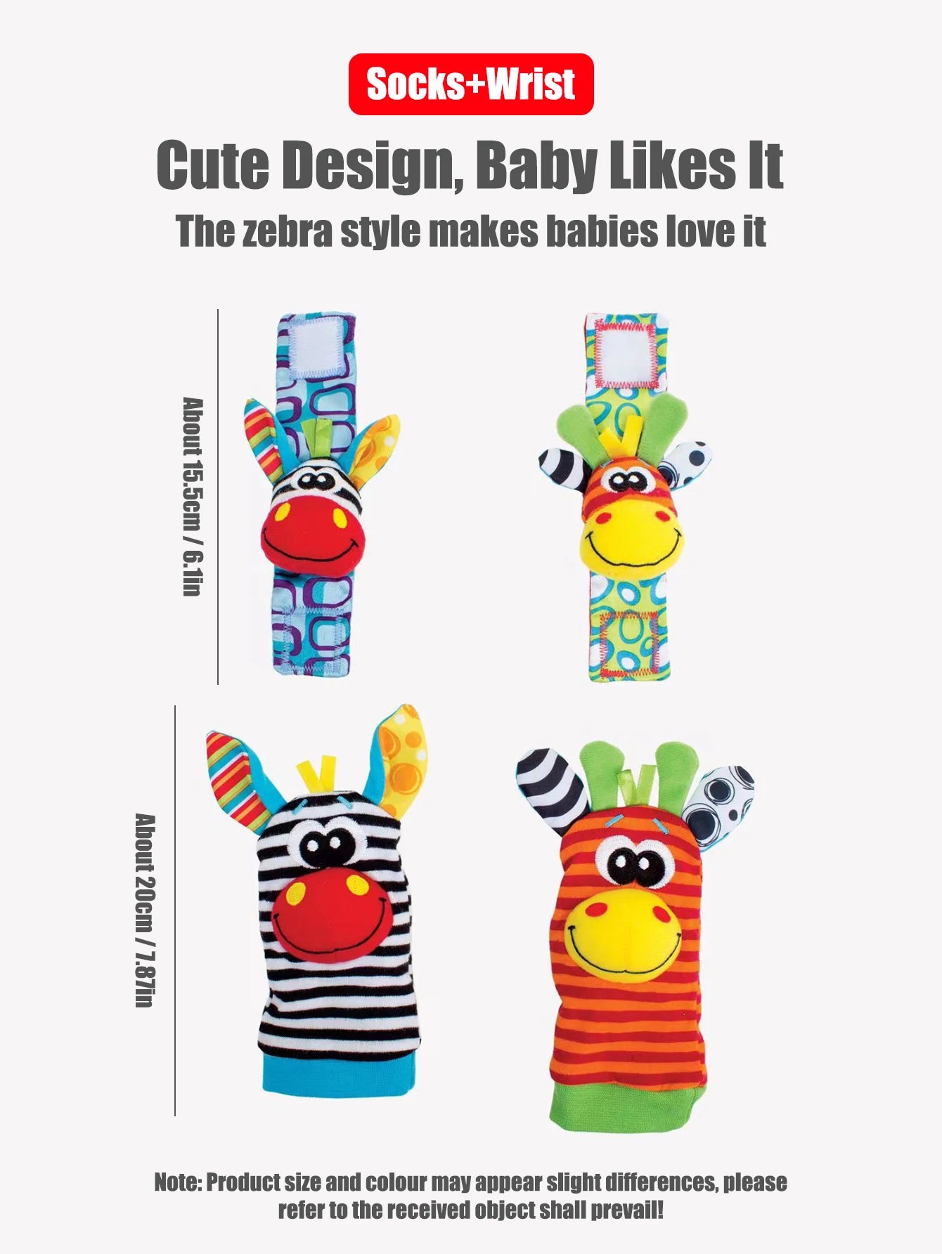 4PCS Baby Wrist Rattle Socks – Sensory Development Toys