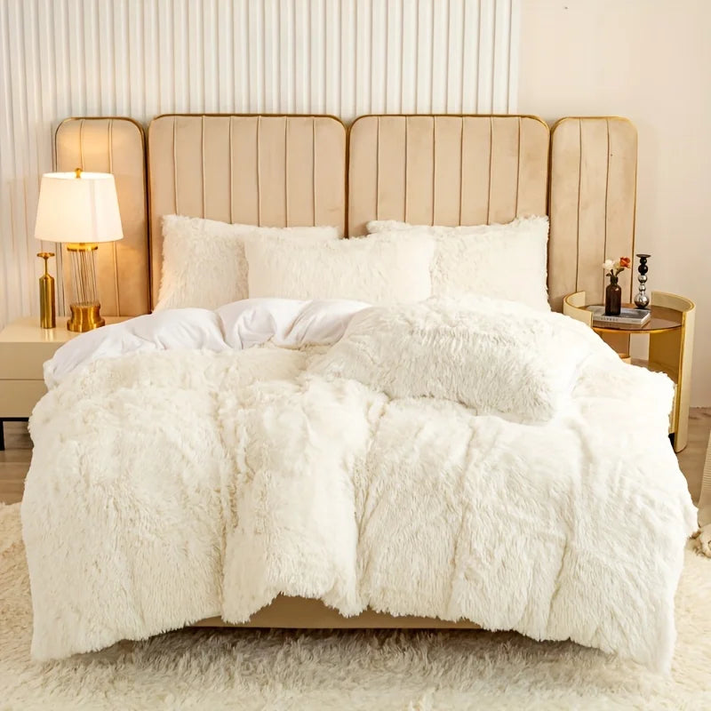 3-Piece Luxurious Plush Duvet Cover Set – Ultra-Soft Faux Fur Comfort