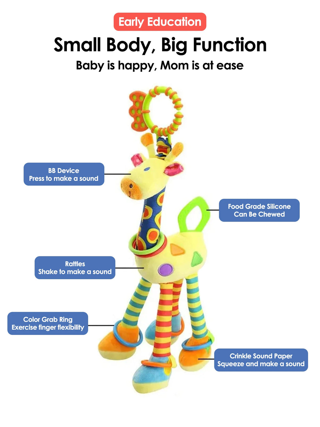 Soft Animal Rattle Toy