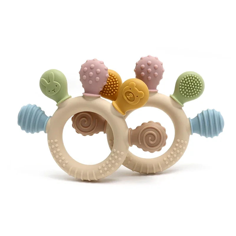 Multicolour Silicone Baby Teething Ring