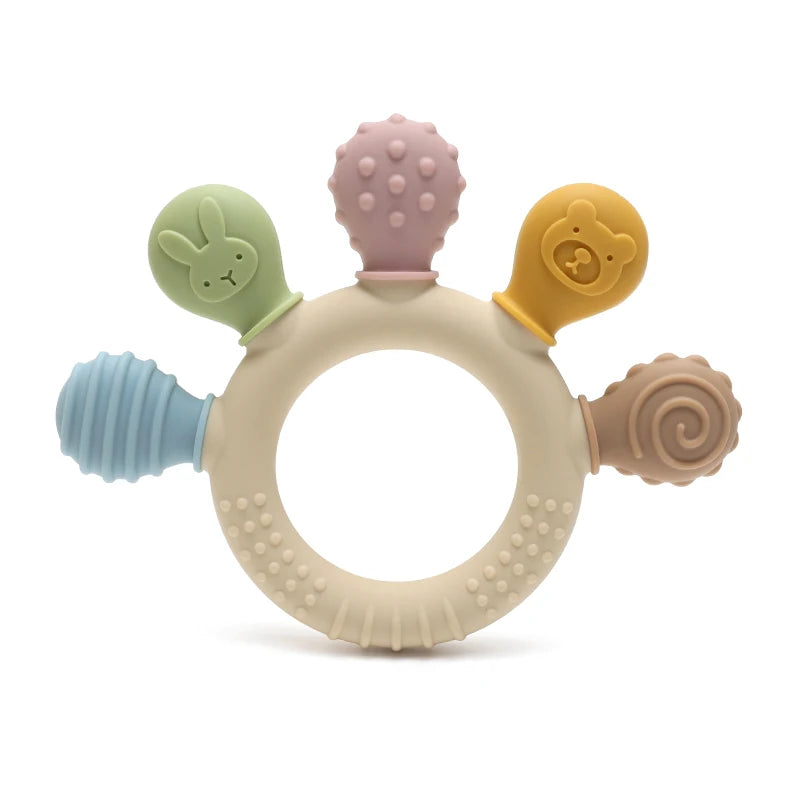 Multicolour Silicone Baby Teething Ring