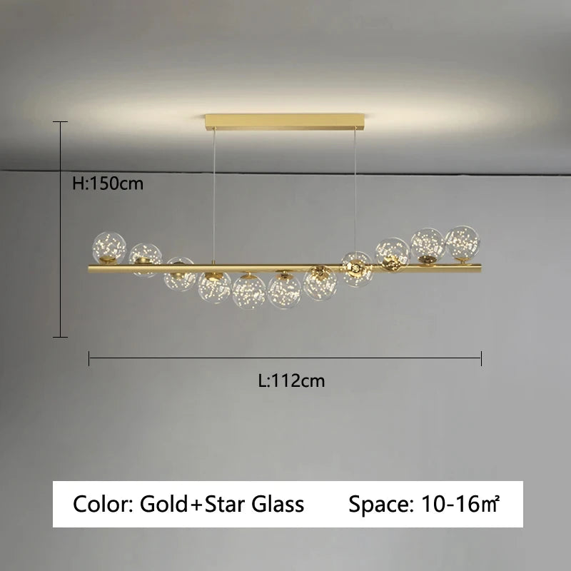 Starry Sky Glass Bubble Pendant Light – Nordic Modern LED Chandelier