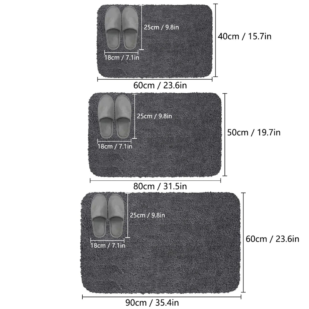 Soft Long-Pile Absorbent Bathroom Mat – Non-Slip Floor Rug