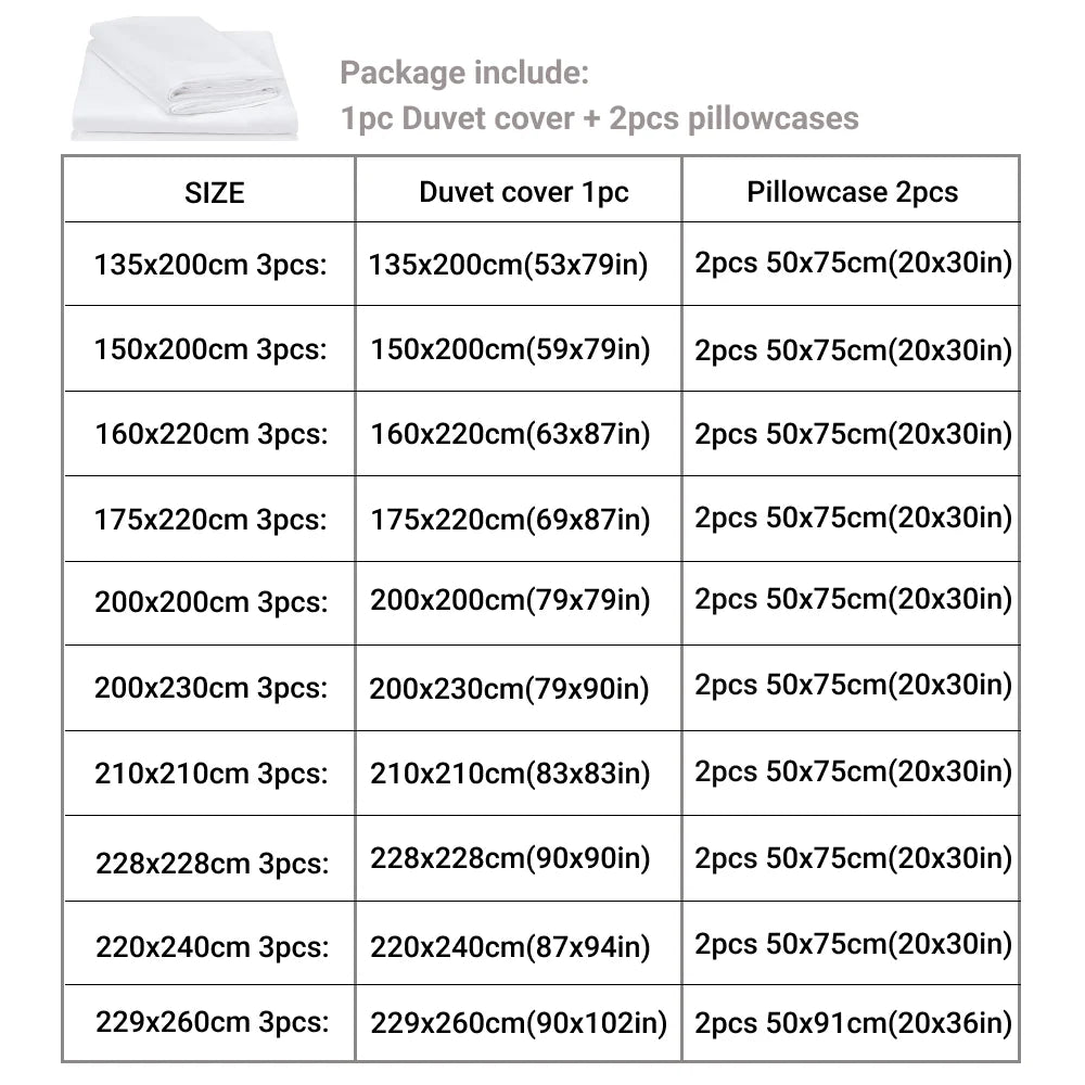 3-Piece Duvet Cover Set – Modern Comfort for Single, Double, Queen & King Beds