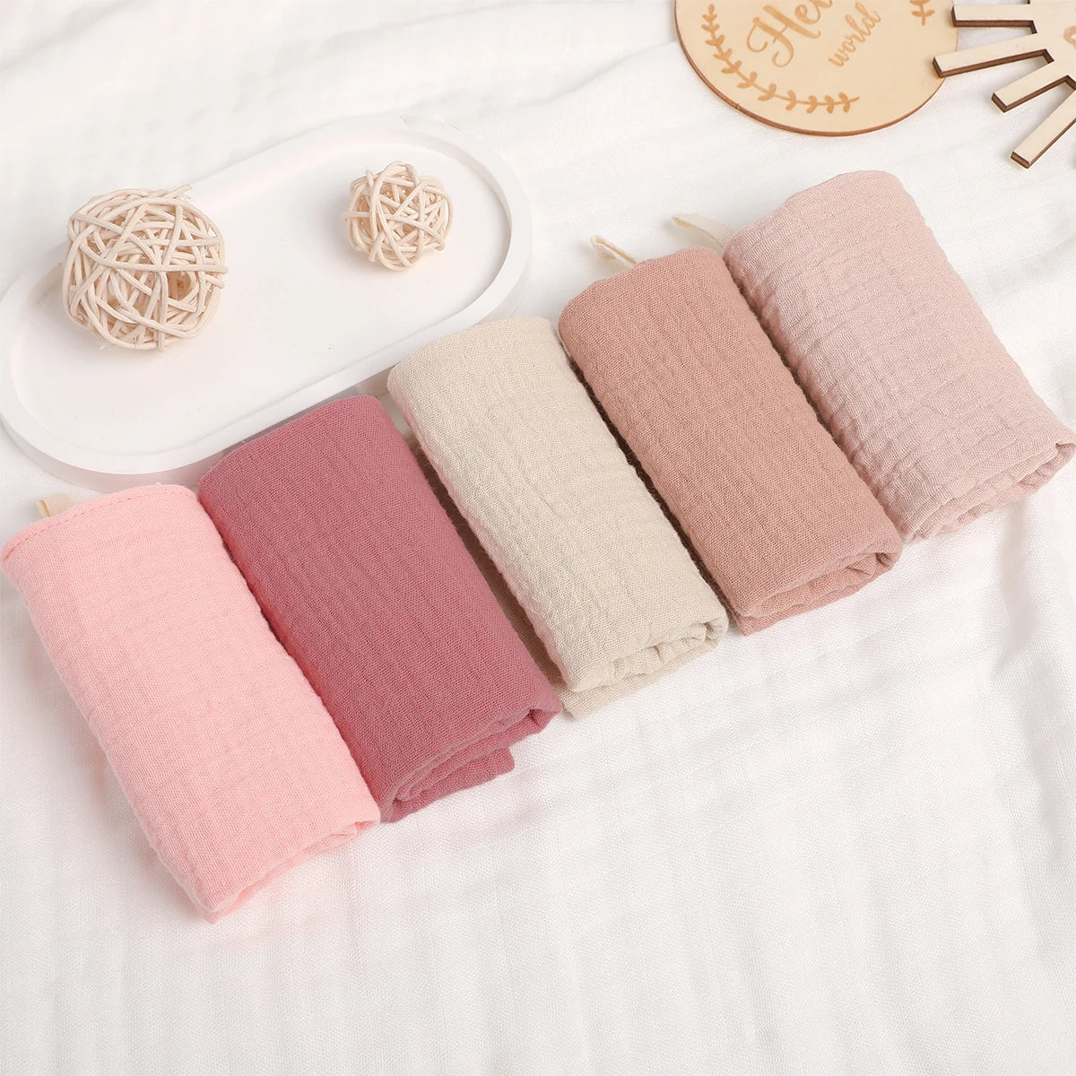 5PCS Cotton Baby Muslins