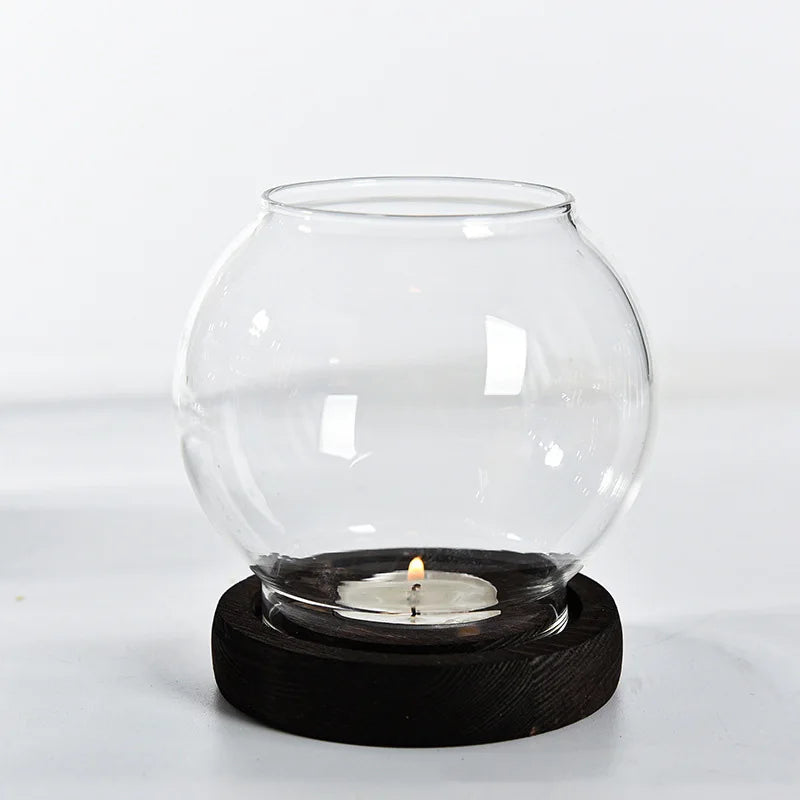 Transparent Glass Tealight Candle Holder – Retro Oil Lamp Style