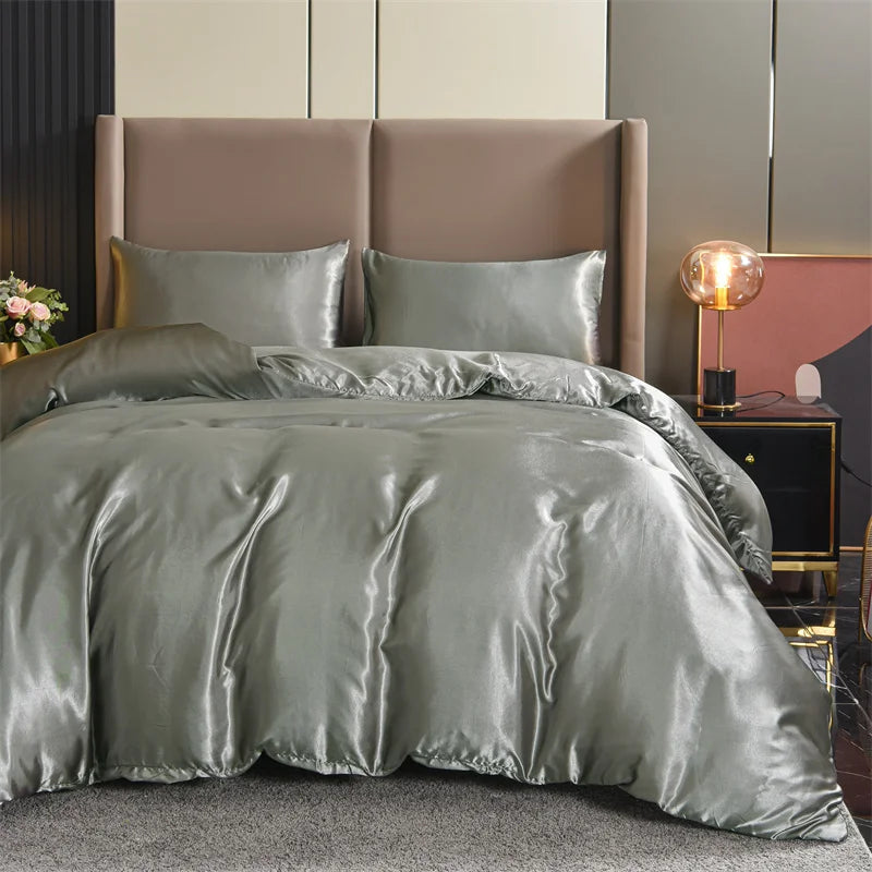 3-Piece Luxury Satin Duvet Cover Set – Silky Soft, Wrinkle-Free Bedding