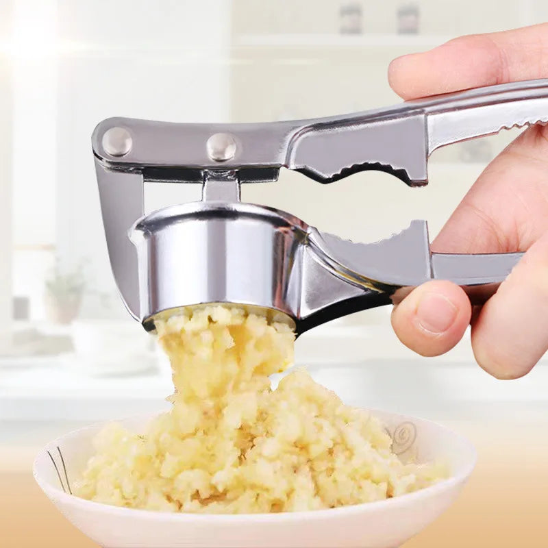 Stainless Steel Garlic Press – Manual Crusher & Mincer