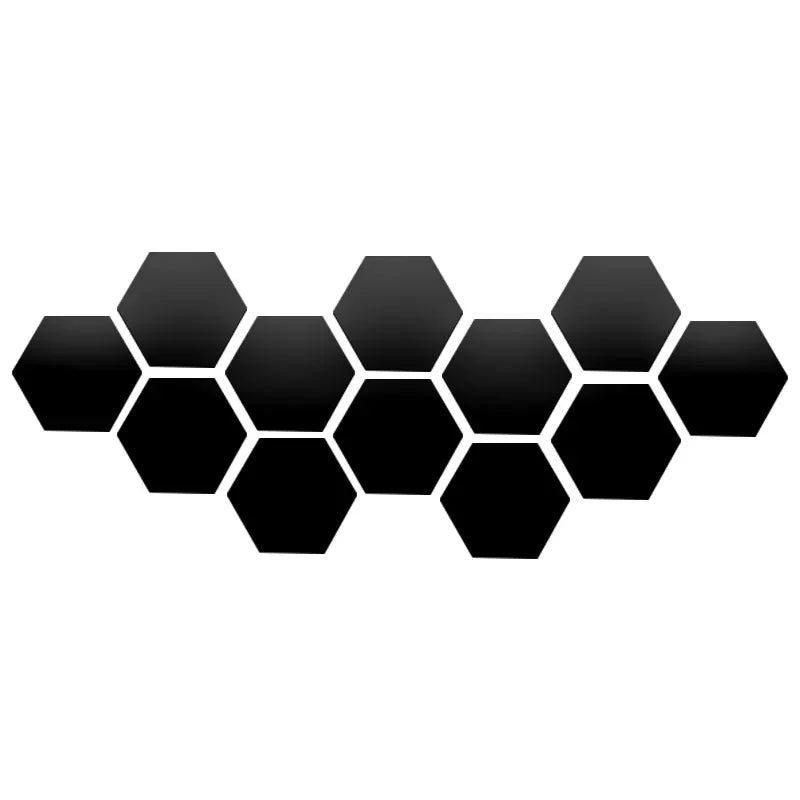 3D Hexagon Mirror Wall Stickers – Rose Gold & Silver