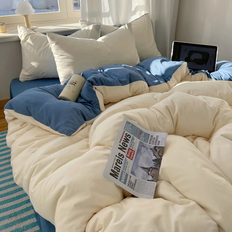 4-Piece 100% Cotton Bedding Set – Soft, Breathable & Premium Quality