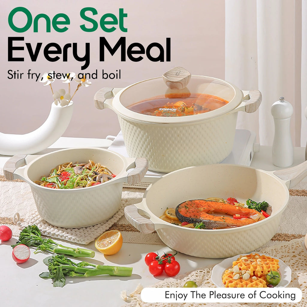 15-Piece Non-Stick Granite Cookware Set