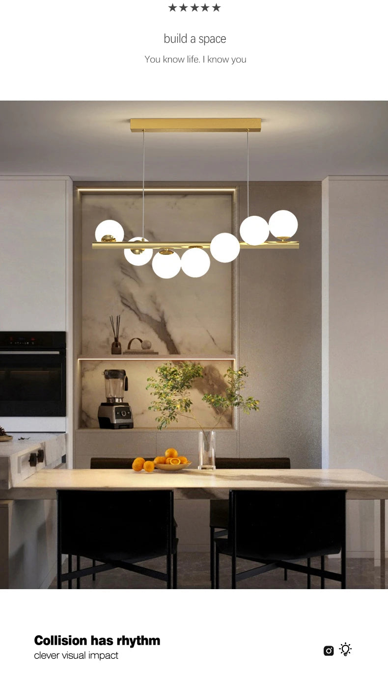 Starry Sky Glass Bubble Pendant Light – Nordic Modern LED Chandelier