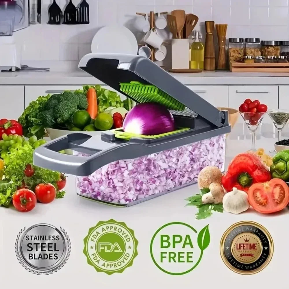 Multifunctional Vegetable Chopper – 14/16 in 1 Kitchen Tool
