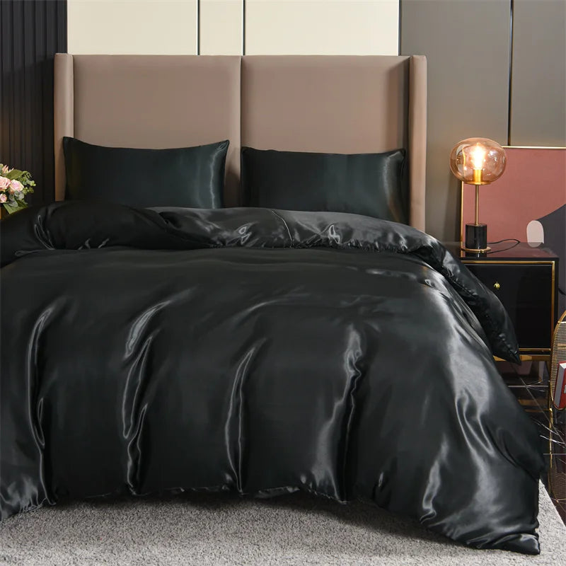 3-Piece Luxury Satin Duvet Cover Set – Silky Soft, Wrinkle-Free Bedding