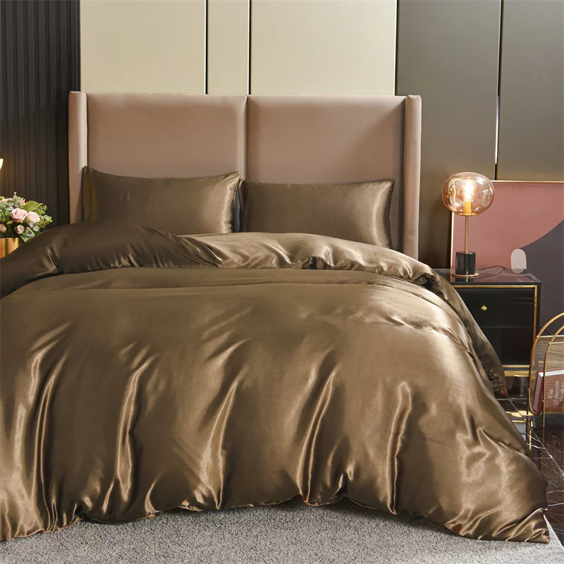 3-Piece Luxury Satin Duvet Cover Set – Silky Soft, Wrinkle-Free Bedding
