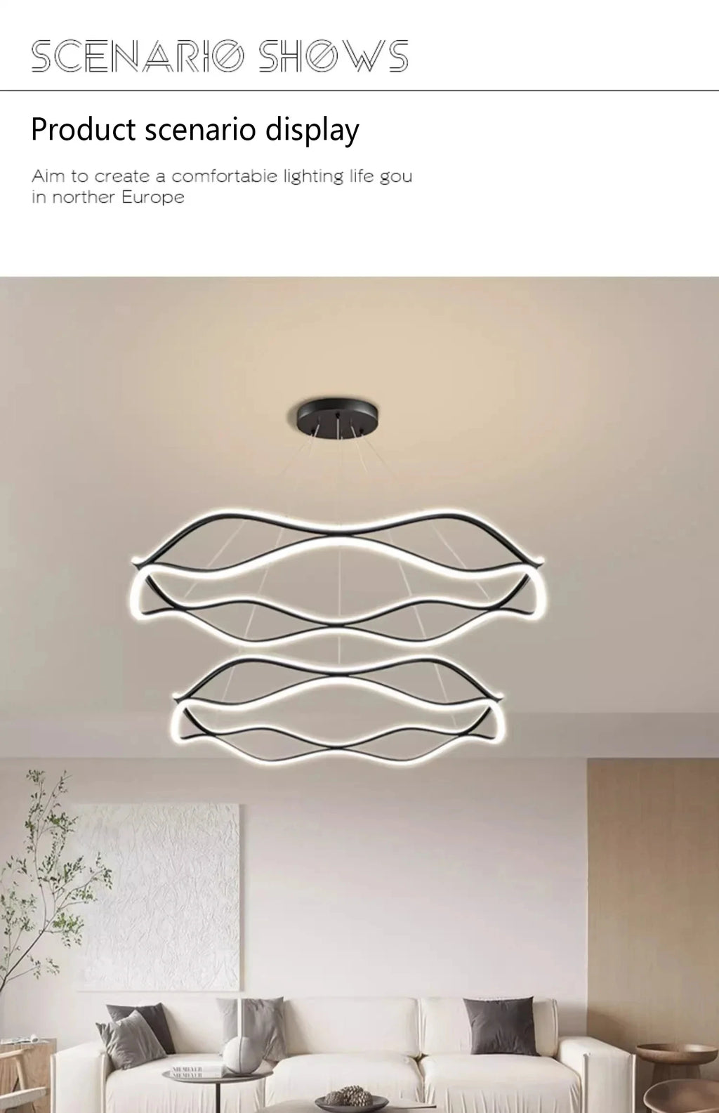 Modern Minimalist LED Chandelier – Nordic Luxury Ceiling Light