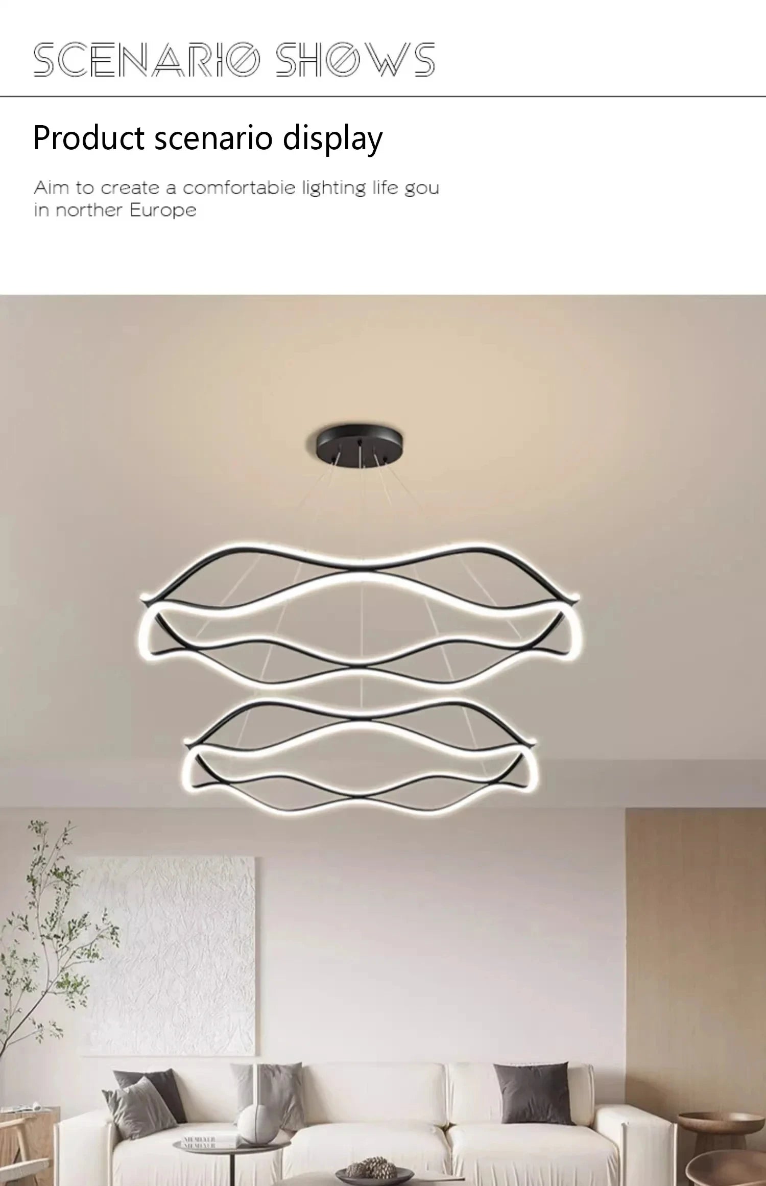 Modern Minimalist LED Chandelier – Nordic Luxury Ceiling Light