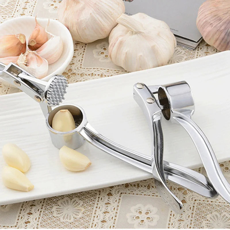 Stainless Steel Garlic Press – Manual Crusher & Mincer